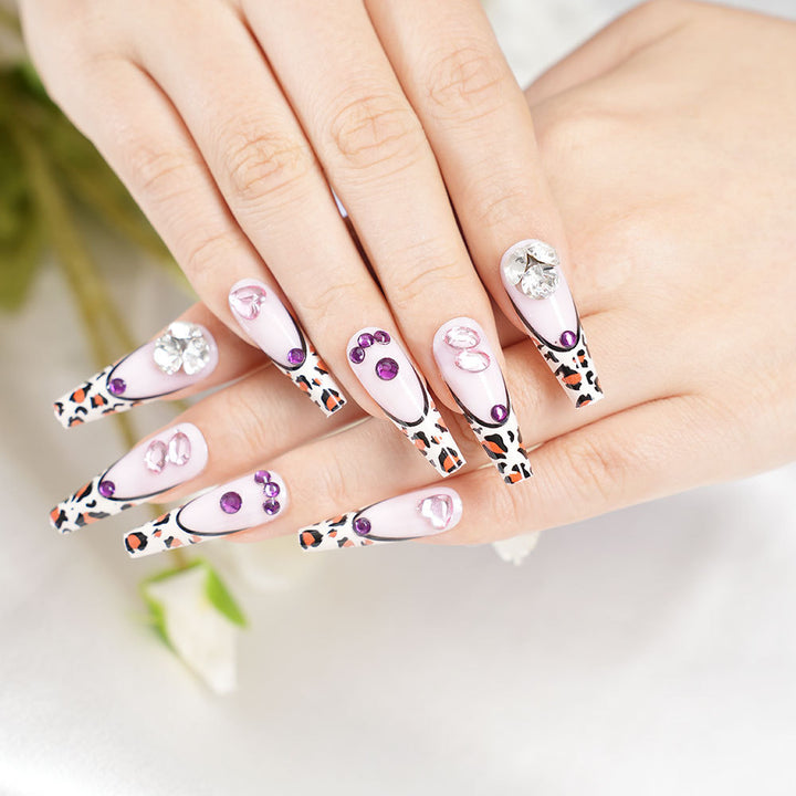 Decorative Long Coffin Press-On Nail Set Kalsten
