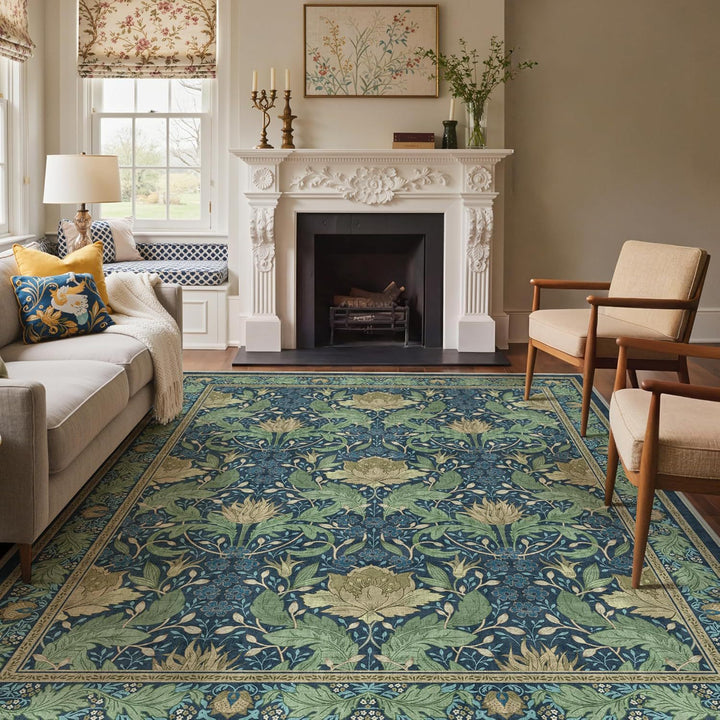 Luxurious Botanical Design Area Rug