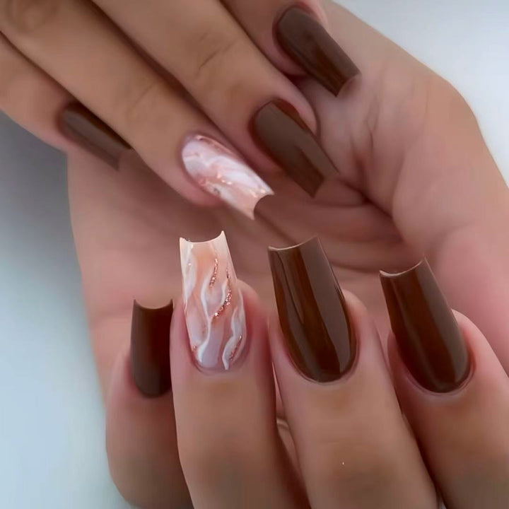 Artistic Marble Effect Press-On Nails Kalsten