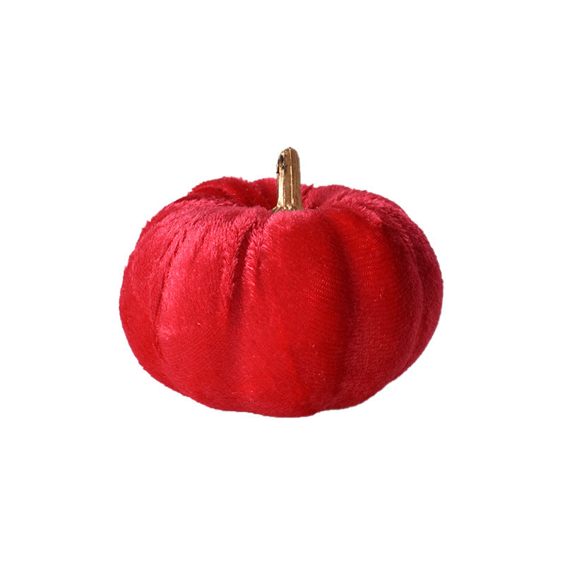 Samt-Deko Pumpkin with decorative metal stem as table ornament