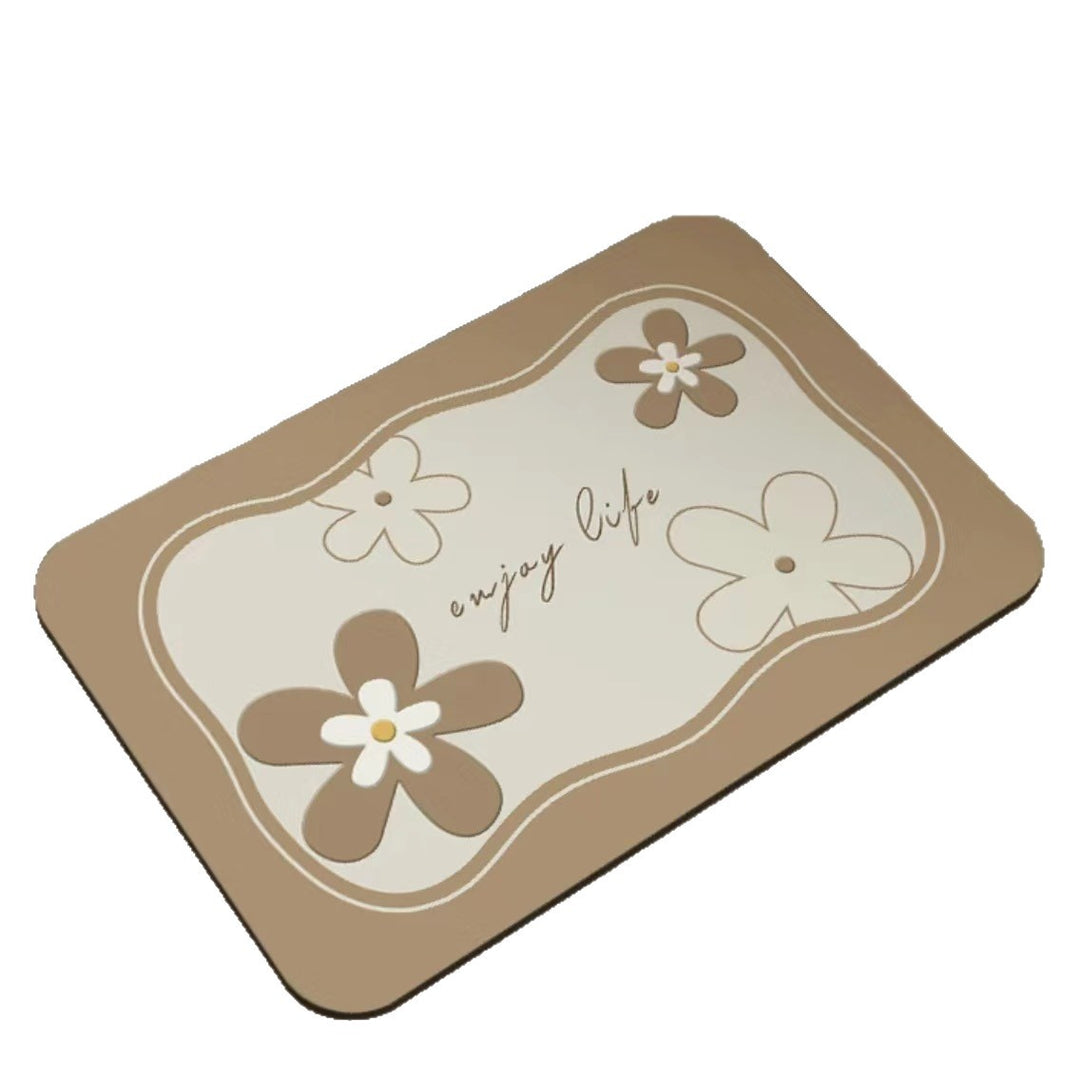 Artistic Floral Bath Mat Kalsten