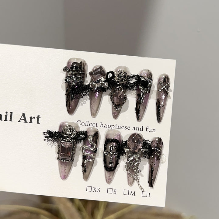 Decorative Gothic-Styled Press-On Nail Set
