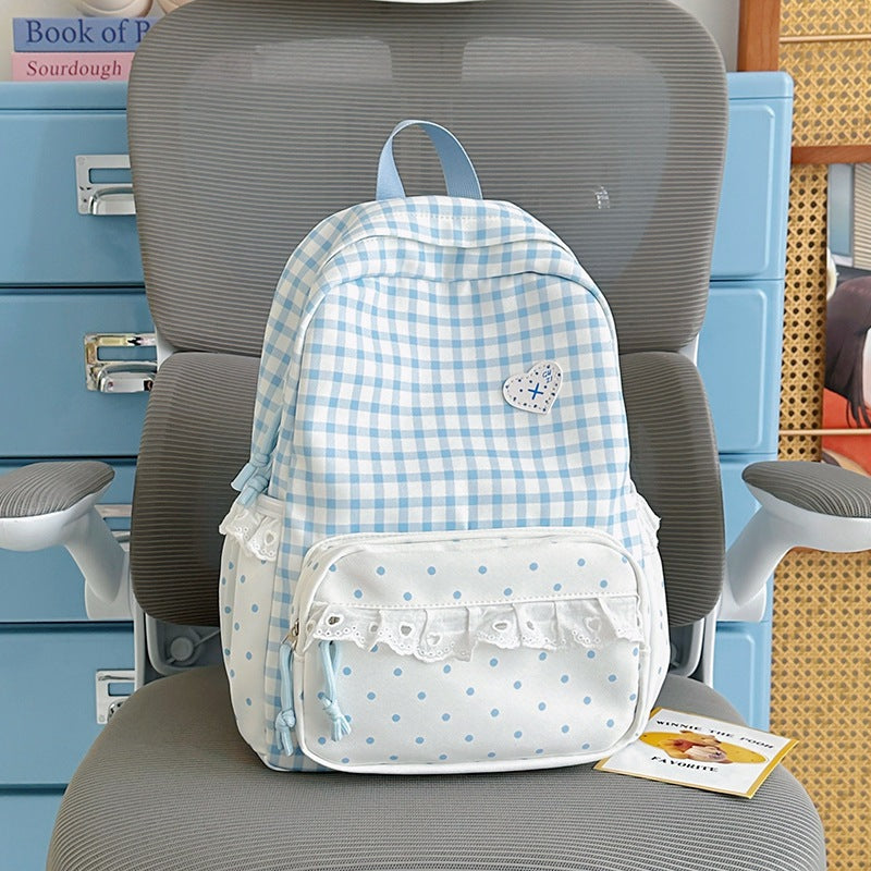 Trendy Plaid Pattern Backpack
