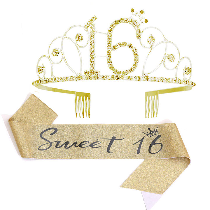 Ladies Glittering Tiara with Festive "50 & Fabulous" Design Kalsten