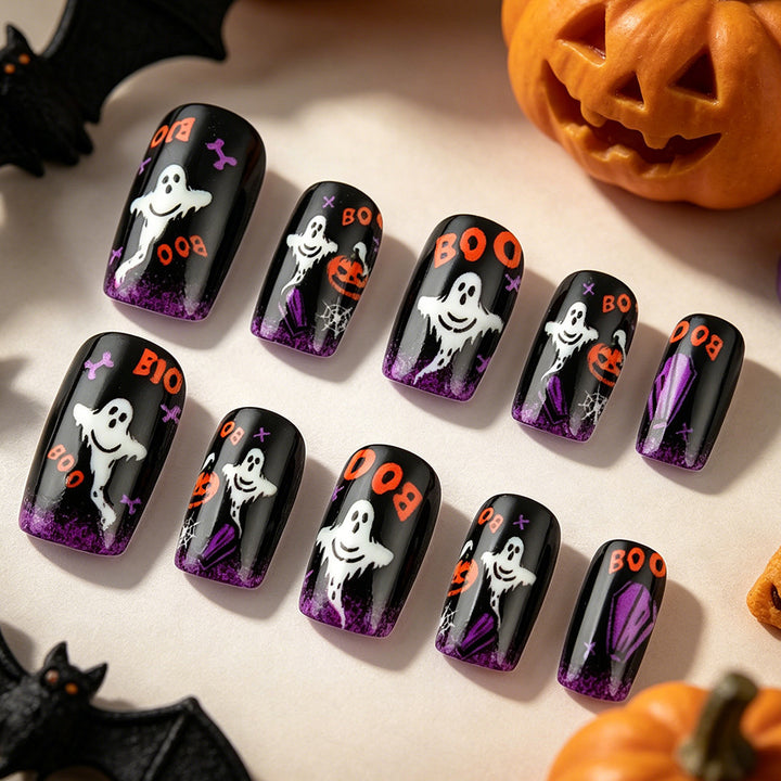 Fun Halloween-Themed Press-On Nail Art Set Kalsten