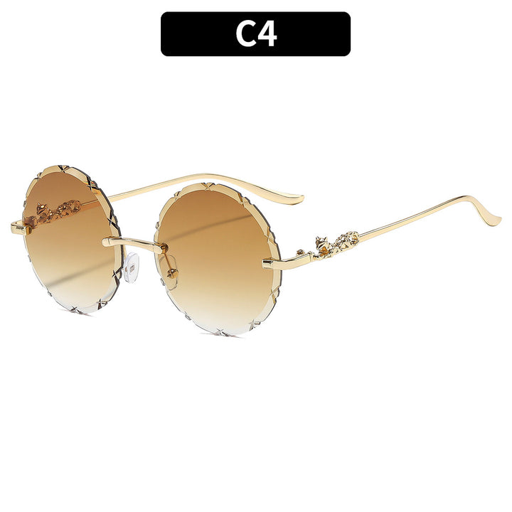 Vintage-Inspired Round Floral Sunglasses