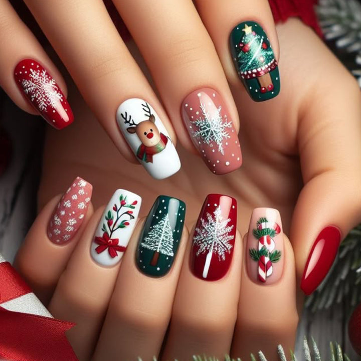 Festive Themed Holiday Nail Art Extensions Kalsten