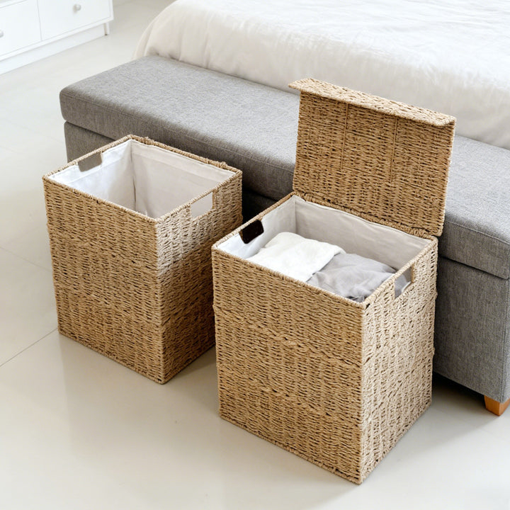 High-quality laundry basket with lid and handles Kalsten