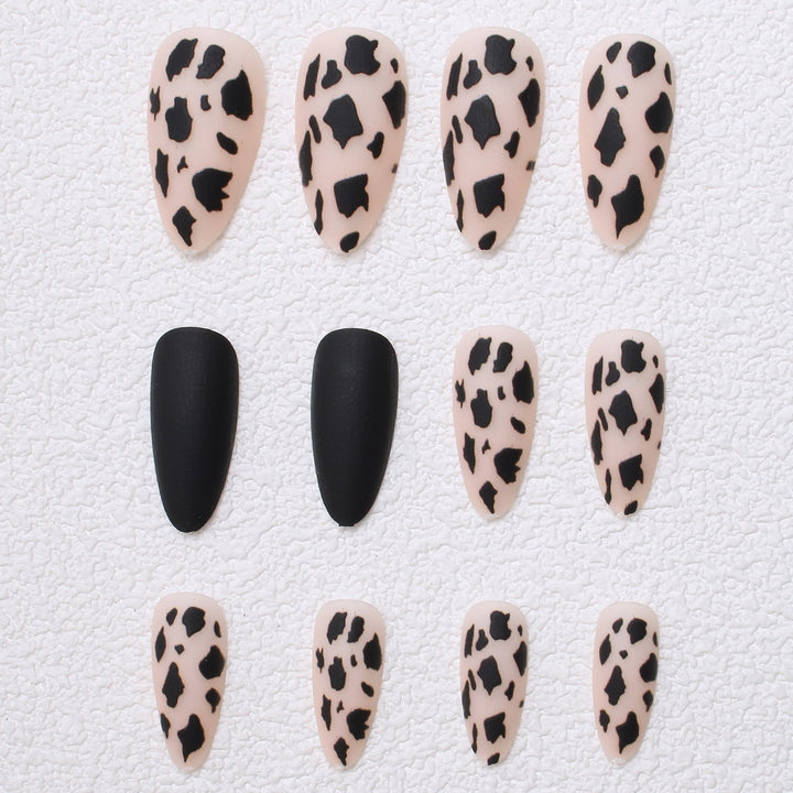 Artistic Stiletto Press-On Nails with Leopard Design Kalsten