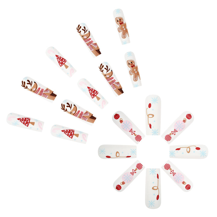 Festive Gingerbread-Themed Press-On Nails Kalsten