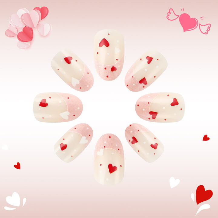 Heart-Decorated Nail Art Kalsten