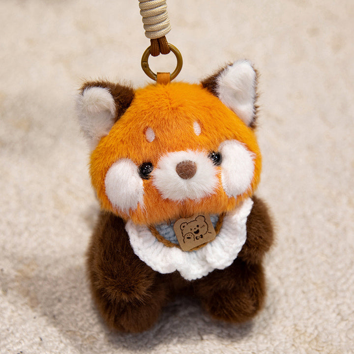 Plush Penguin Decorative Bag Charm with Crochet Bib and Spring-Loop Clip Kalsten
