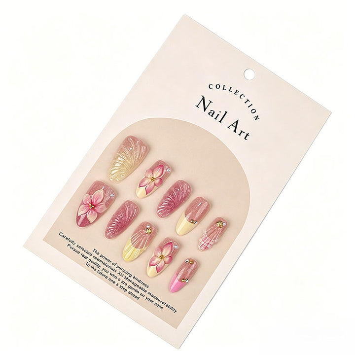 Floral Accent Press-On Nail Set Kalsten