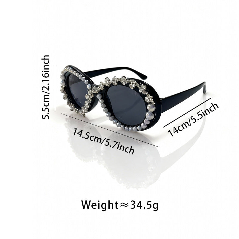 Elegant Pearl-Embellished Cat-Eye Sunglasses Kalsten