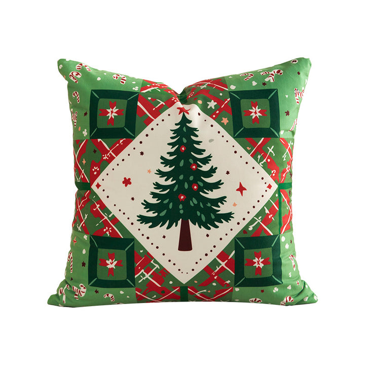 Christmas square decorative pillow cover with patchwork design and concealed zipper Kalsten