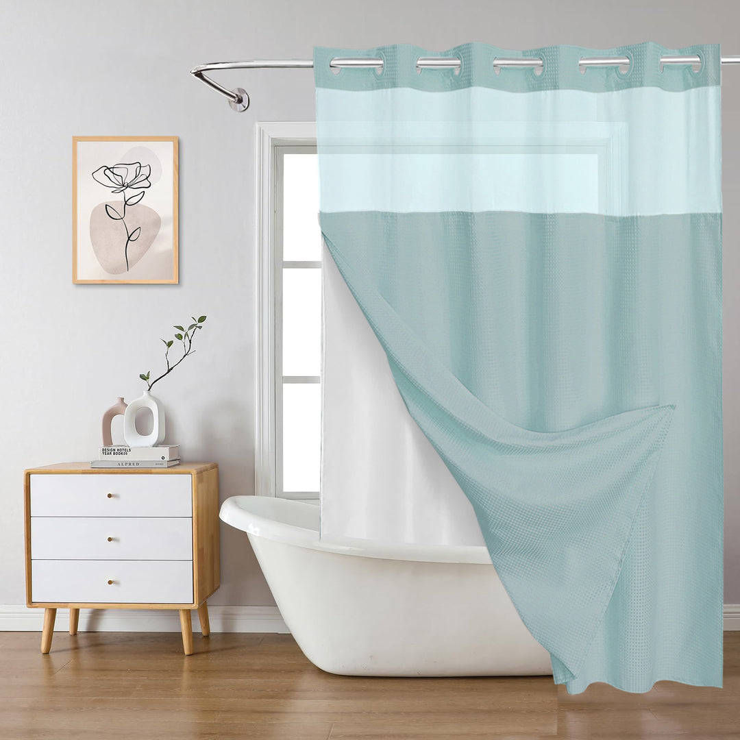Textured Layered Shower Curtain Kalsten