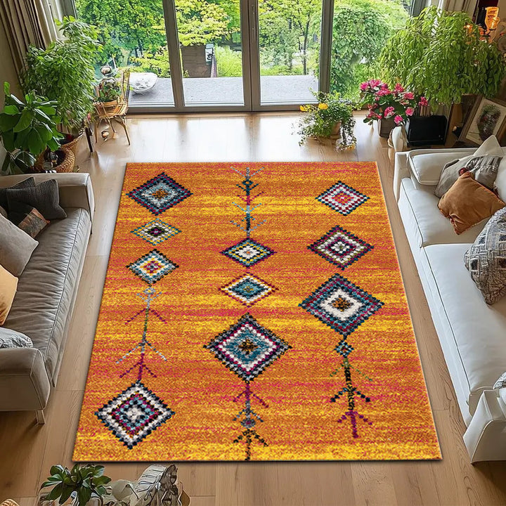 Bohemian Geometric Pattern Area Rug Kalsten