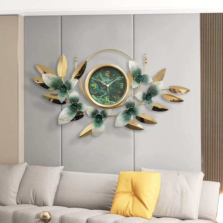 Decorative Metal Floral Wall Clock Kalsten