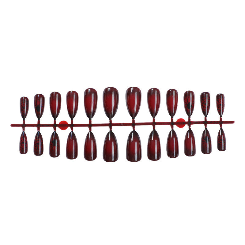 Artificial nail set with elegant and deep red shades Kalsten
