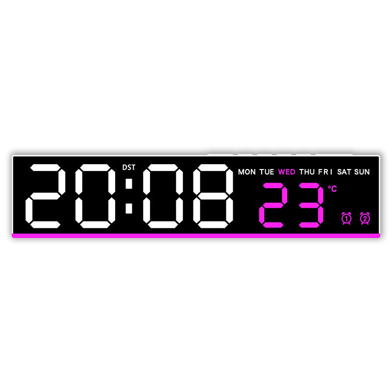 Digital wall clock with large LED digits and temperature display Kalsten