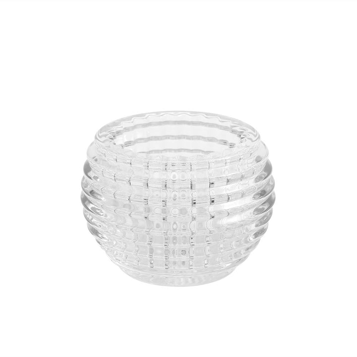 Ribbed Hand-Blown Glass Tealight Candle Holder Set Kalsten