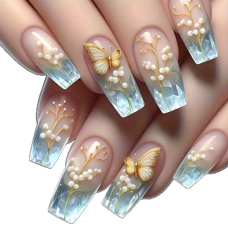 Decorative Flower French Nails Kalsten