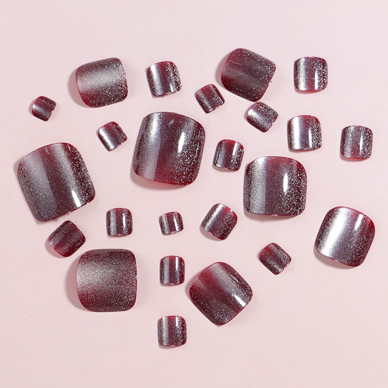 Glittering Press-On Toe Nail Set Kalsten