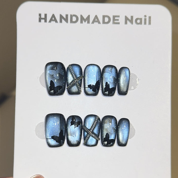 Glamorous artificial nails with fashionable butterfly design Kalsten
