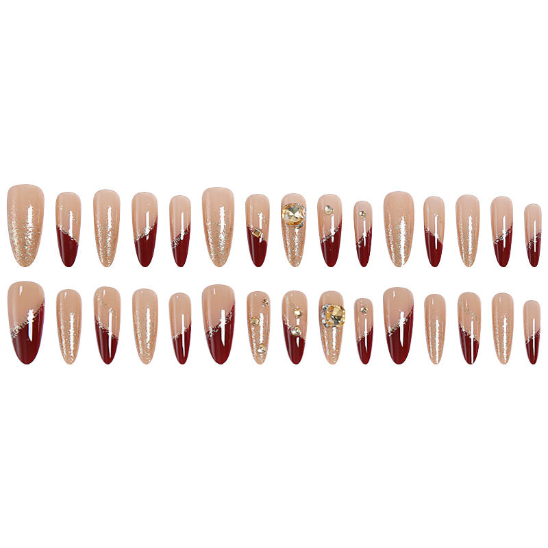 Acrylic nail set with elegant glitter design and exclusive embellishments Kalsten