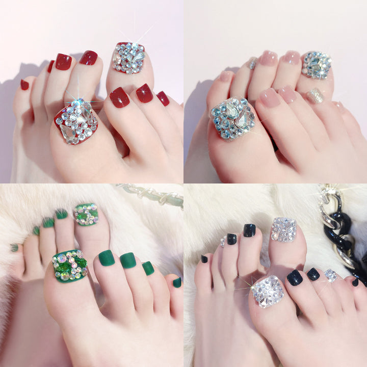 Decorative Rhinestone Press-On Toenail Set Kalsten