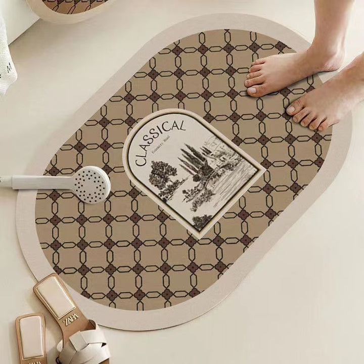Elegant Country-Themed Bathroom Mat Kalsten