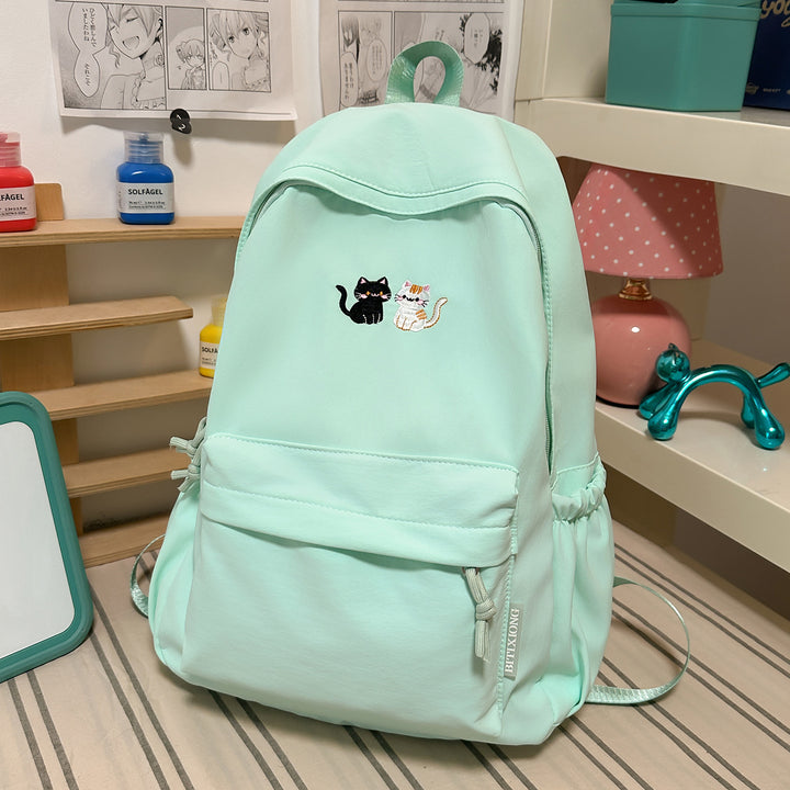 Embroidered Cat-Themed Casual Backpack Kalsten