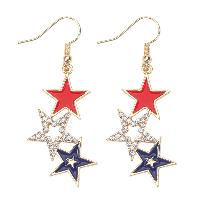 Women's filigree earrings in flag design with crystal stripes and enamel trim Kalsten