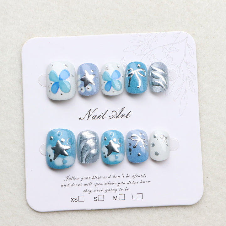 Artistic Star and Bow Press-On Nail Set Kalsten