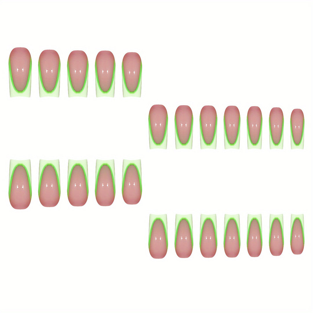 Neon French Tip Press-On Nails Kalsten