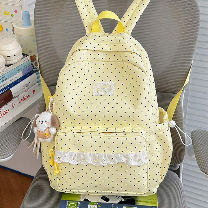 Playful Polka Dot Printed Backpack Kalsten
