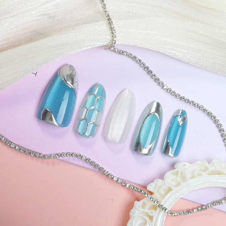 Elegant Metallic Press-On Nail Set