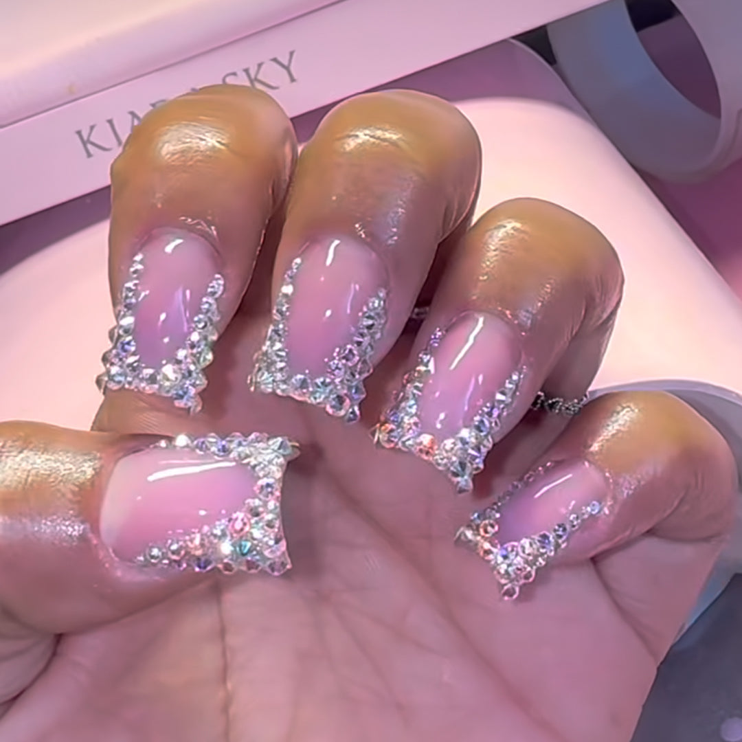 Rhinestone-Embellished Press-On Nails Kalsten