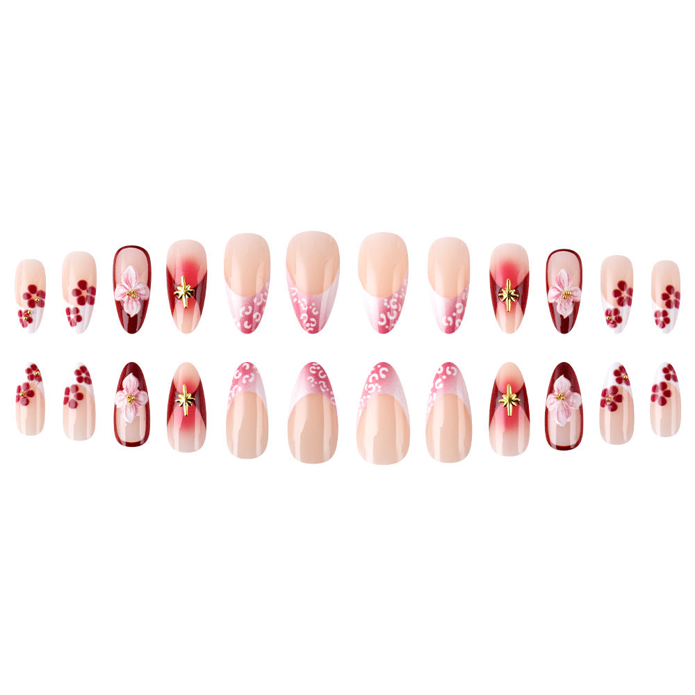Artistic 3D Floral Sculpted Press-On Nails Kalsten