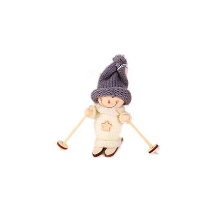 Decorative Santa Claus figure in ski style
