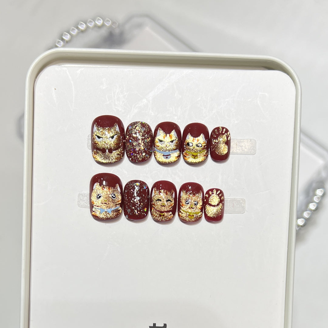 Decorative Cat-Themed Nail Art Set Kalsten