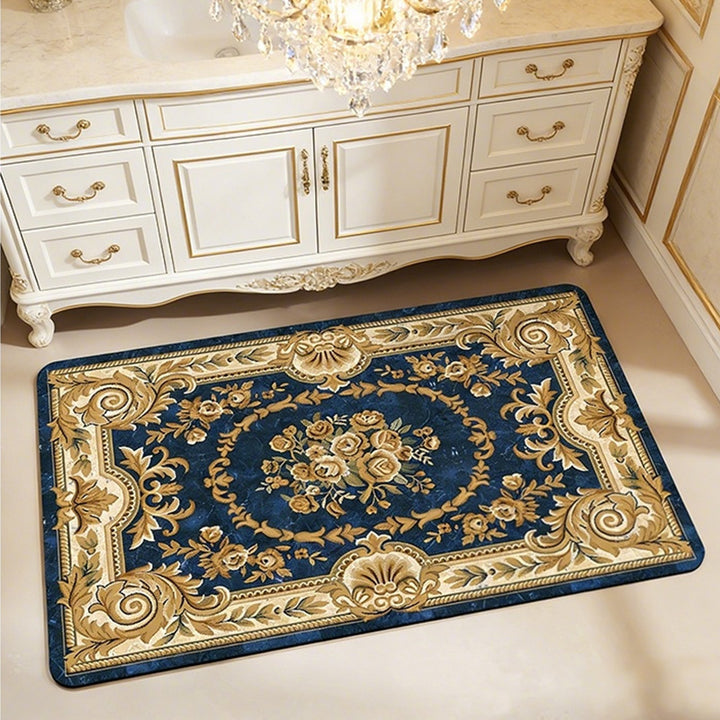Elegant Vintage Floral Bath Mat Kalsten