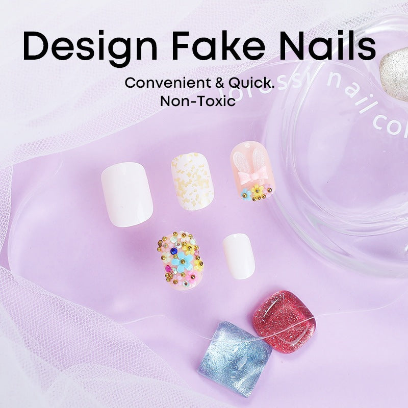 Elegant artificial nail set with colorful accents Kalsten