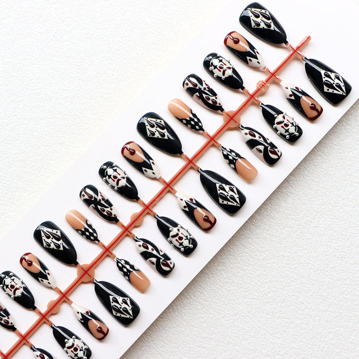 Artistic Press-On Nail Art Set with Intricate Patterns Kalsten