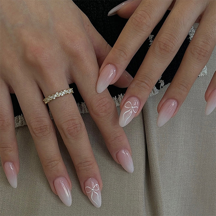Elegant Press-On Nail Set with Delicate Floral Accents Kalsten