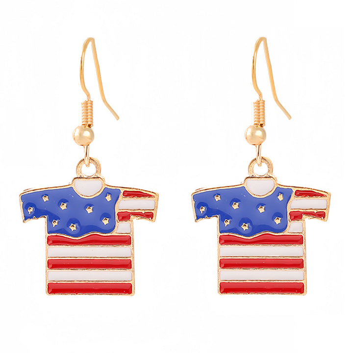 Women nan enamel horseshoe earrings with star motif and fishhook closure Kalsten