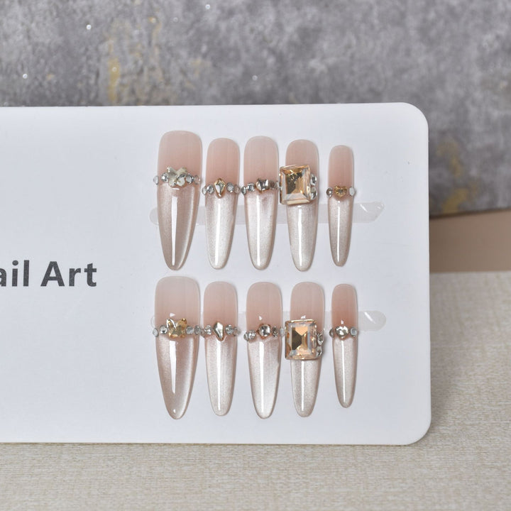 Luxury Rhinestone-Accent Press-On Nail Extensions Kalsten