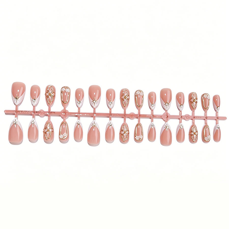 Elegant Floral Accent Press-On Nails Kalsten