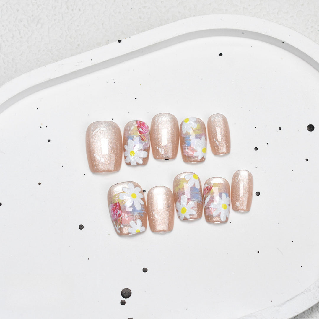 Floral Press-On Nail Set Kalsten