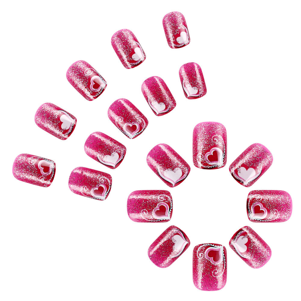 Heart-Themed Glitter Nail Art Set Kalsten